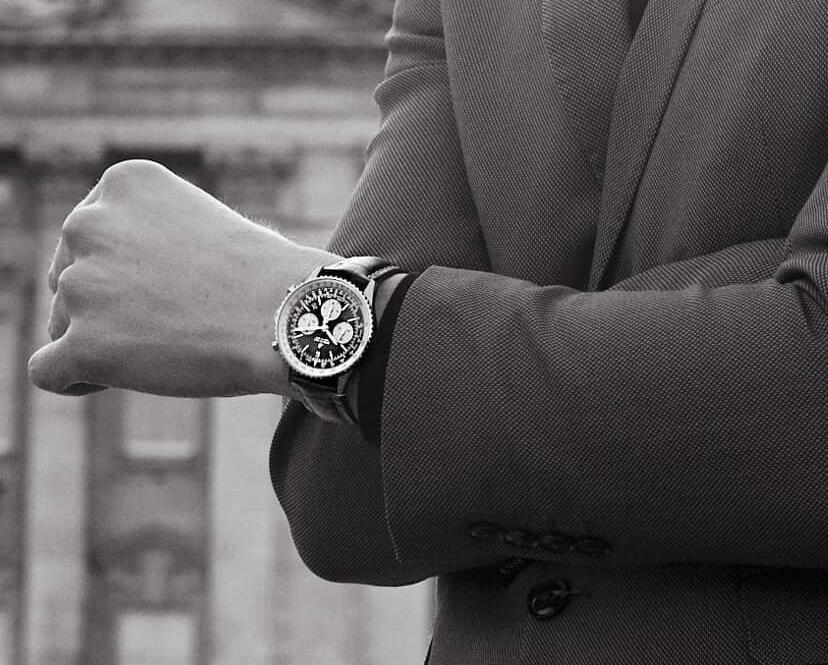 Breitling Men's A17325241B1P1 Navitimer 1 Black Leather Watch